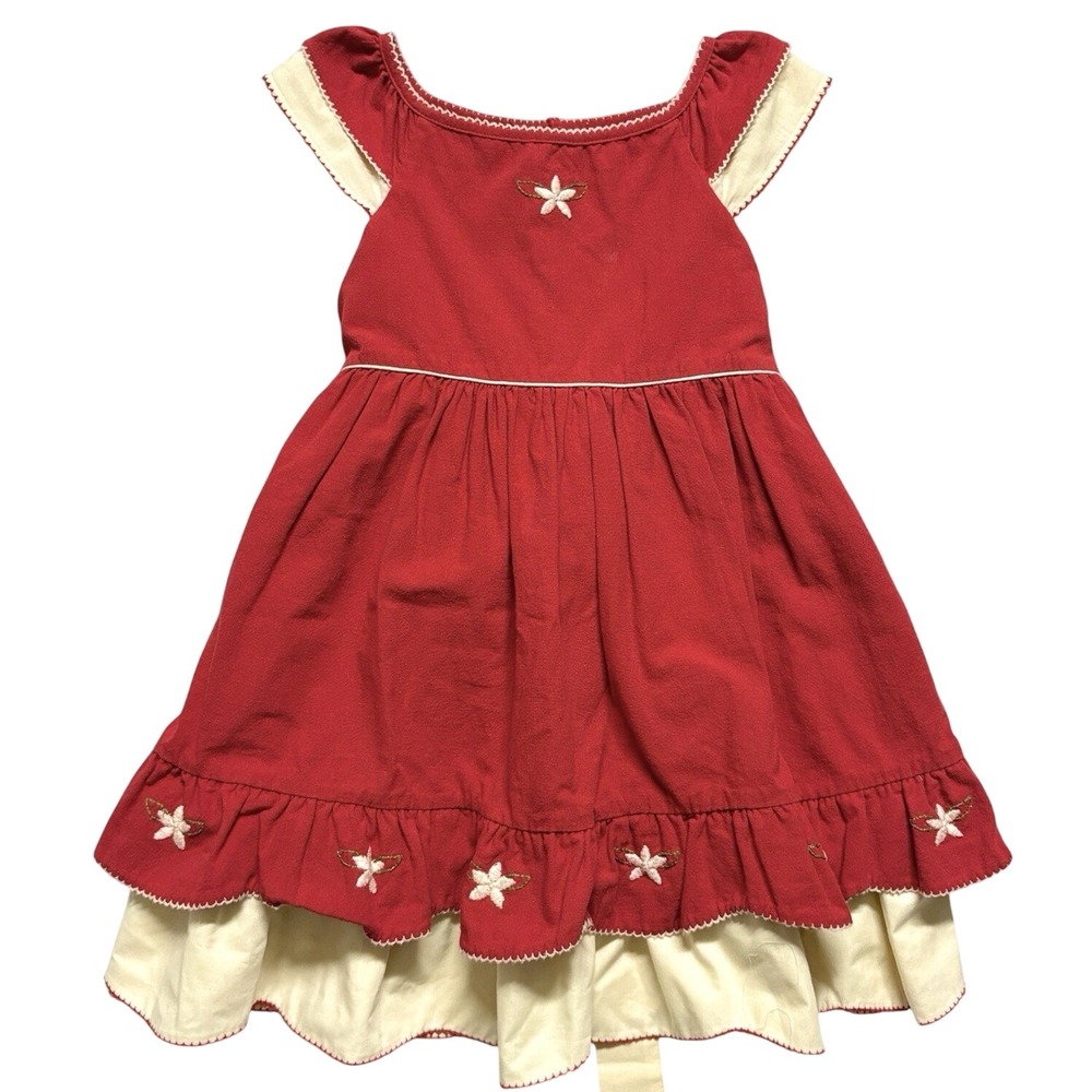 Well Dressed Wolf Girls Red Dress Size 5 Embroidered Holiday Boutique Twirl WDW